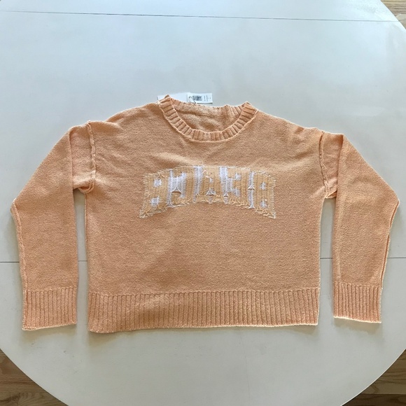 NWT Z SUPPLY OVERSIZED ORANGE CREAM BEACH SWEATER - Picture 7 of 10
